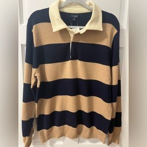 J. Crew Factory Men’s Rugby Polo Sweater (Large) NWT